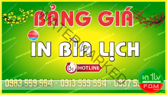 Bảng giá In Bìa Lịch Treo Tường