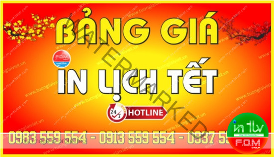 Bảng giá In Lịch Tết 2026