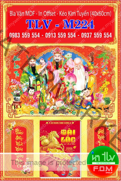 Bìa ép kim Phước Lộc Thọ