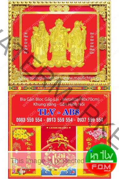 Bìa Lịch Gập Khung Vàng Phúc Lộc Thọ