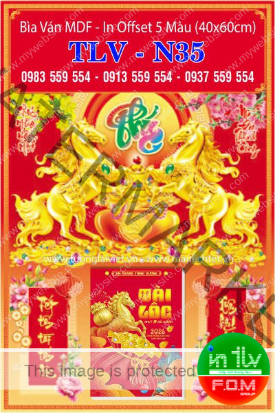 Bìa offset 40x60 Chữ Phúc