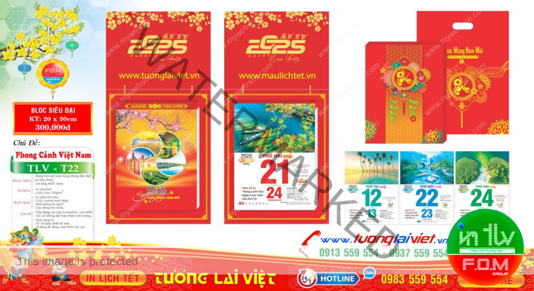 Mẫu Lịch Bloc Phong Cảnh