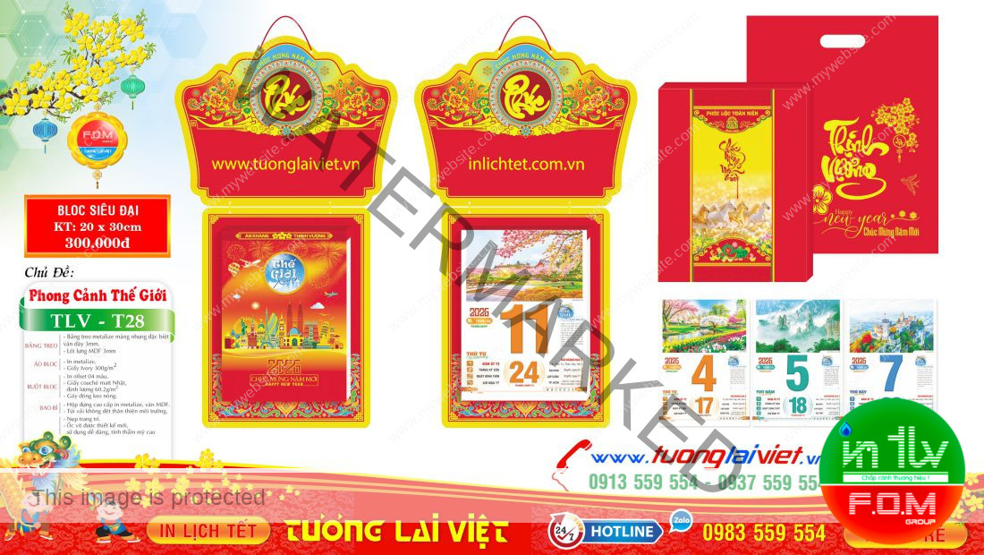 Lịch bloc siêu đại Phong Cảnh Thế Giới