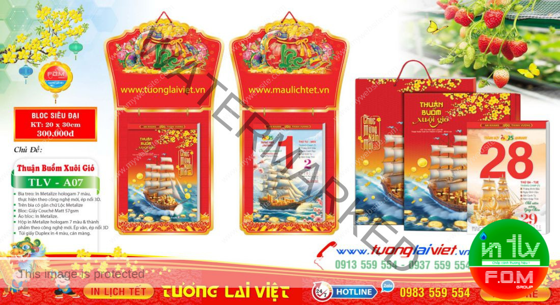 Mẫu Lịch Bloc Thuận Buồm Xuôi Gió