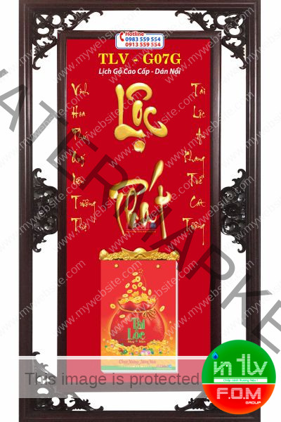 Lịch Gỗ Chữ Lộc Phát Thư Pháp