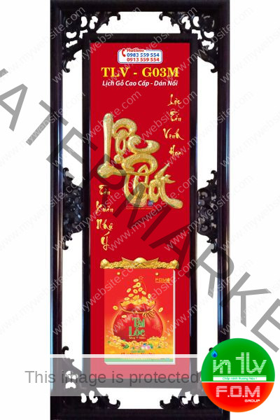 Lịch Gỗ Lộc Phát Thư Pháp