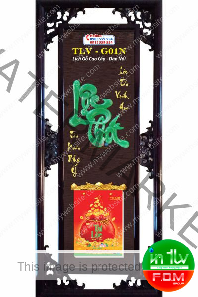 Lịch Gỗ Lộc Phát Xanh