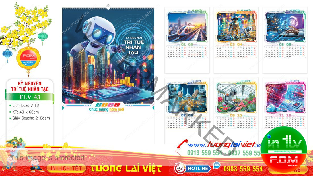Lịch Lò Xo 7 Tờ Trí Tuệ Nhân Tạo