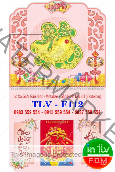 Lịch Lò Xo Giữa Dán Nổi Chữ Hoa