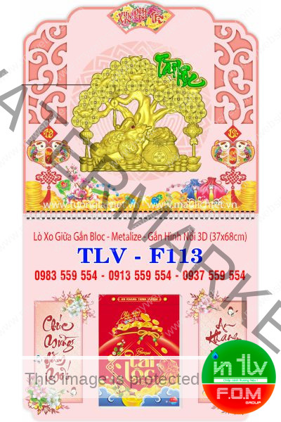 Lịch Lò Xo Giữa Dán Nổi Kim Tiền Tài Lộc