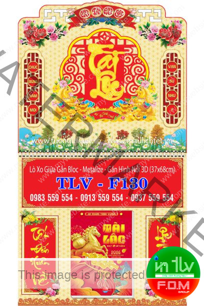 Lịch lò xo giữa dán nổi Xuân Tài Lộc