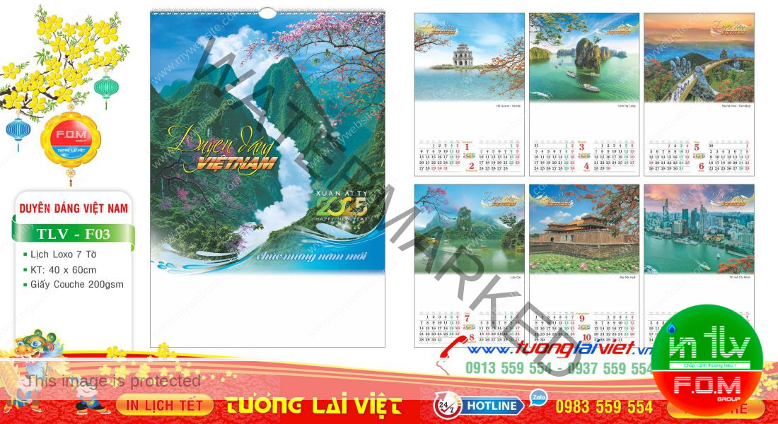Mẫu Lịch Tờ Du Lịch Việt Nam