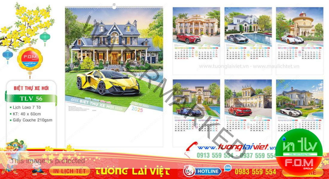 Mẫu Lịch Tờ Nhà Và Xe