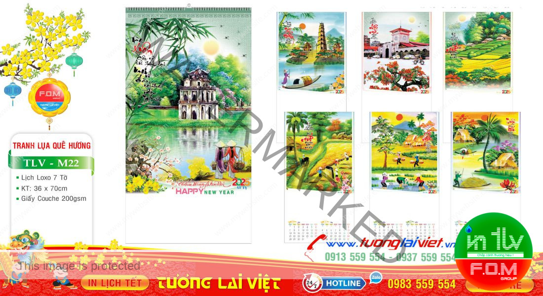 Mẫu Lịch Tờ Tranh Lúc Quê Hương