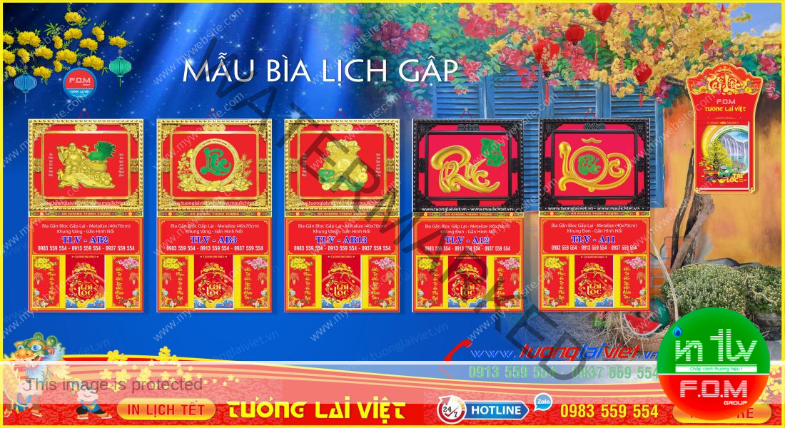 Mẫu Bìa Lịch Khung Gập