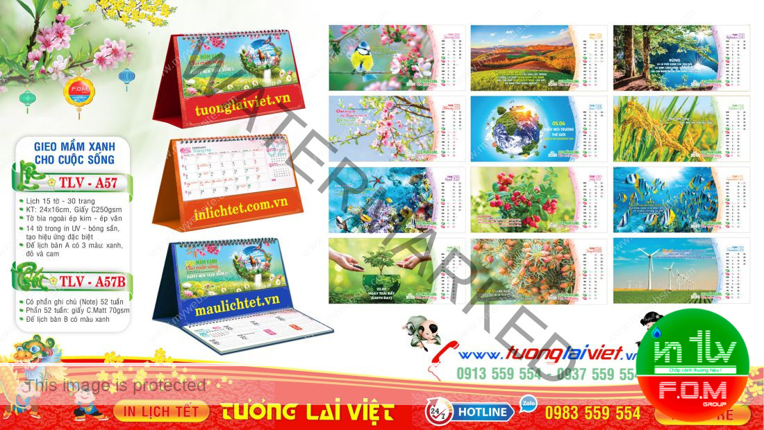 Mẫu Lịch Bàn 15 Tờ Môi Trường Và Cuộc Sống