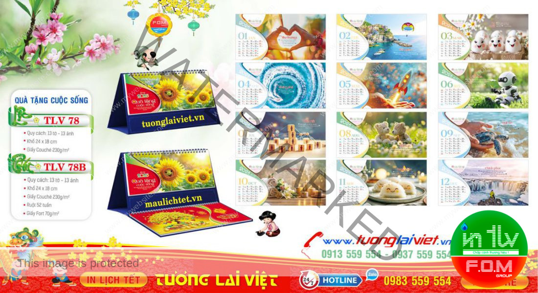 Mẫu Lịch Để Bàn Quà Tặng Cuộc Sống