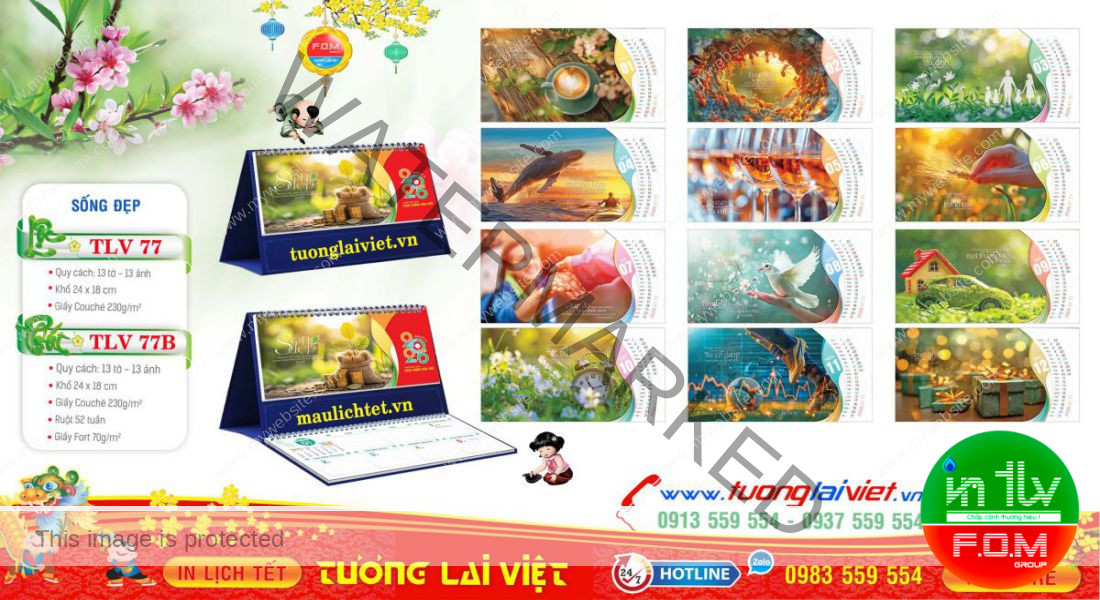 Mẫu Lịch Để Bàn Sống Đẹp