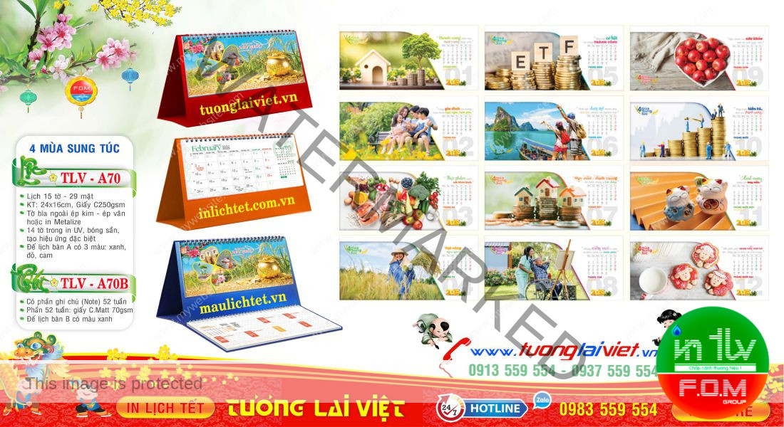 Mẫu Lịch Để Bàn Tết Sum Vầy