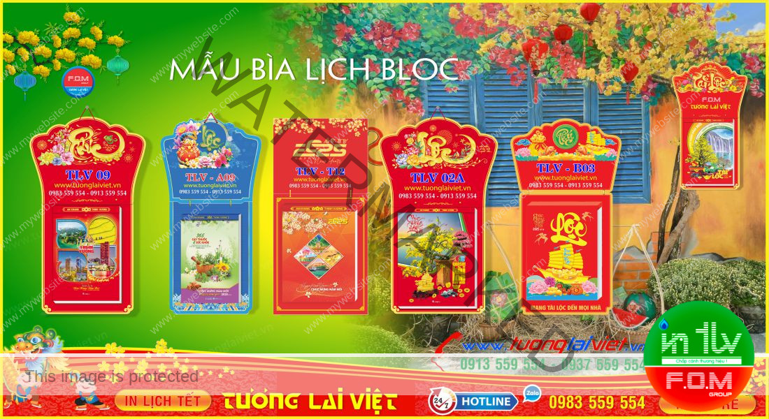 Mẫu Lịch Bloc Khổ Đại