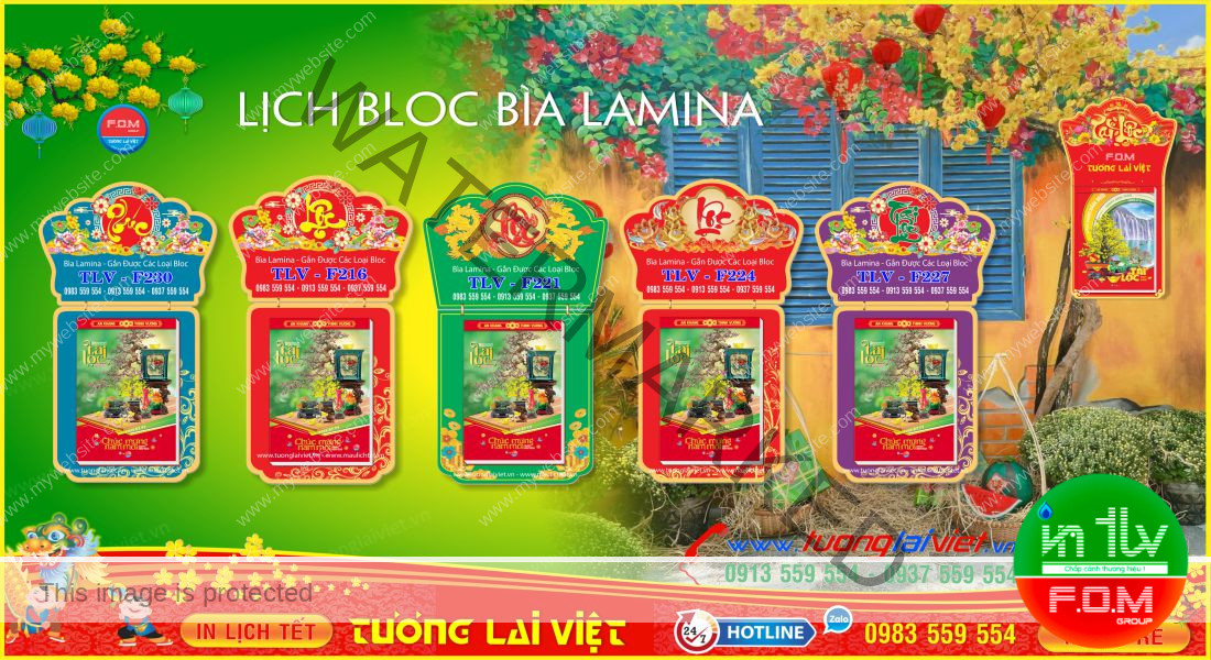 Mẫu Lịch Tết Bloc Laminate