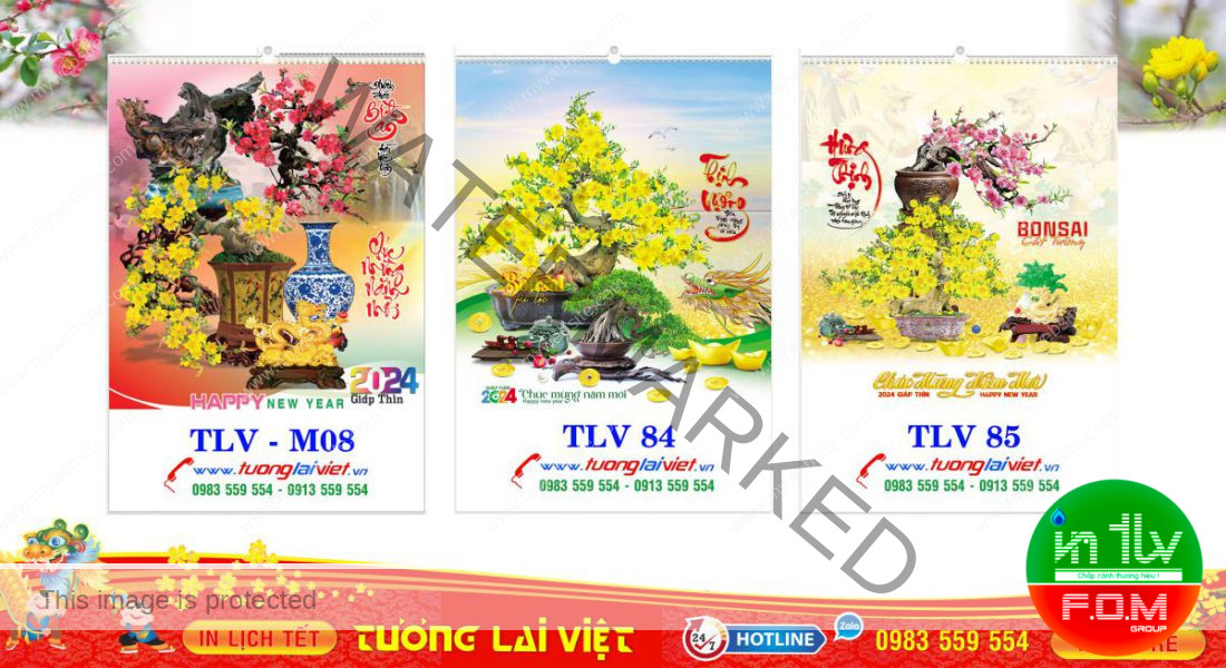 Mẫu Lịch Tết Bonsai