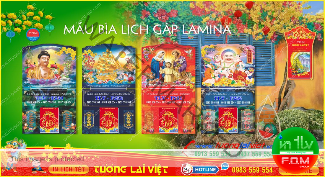 Mẫu Lịch Tết Gập Laminate