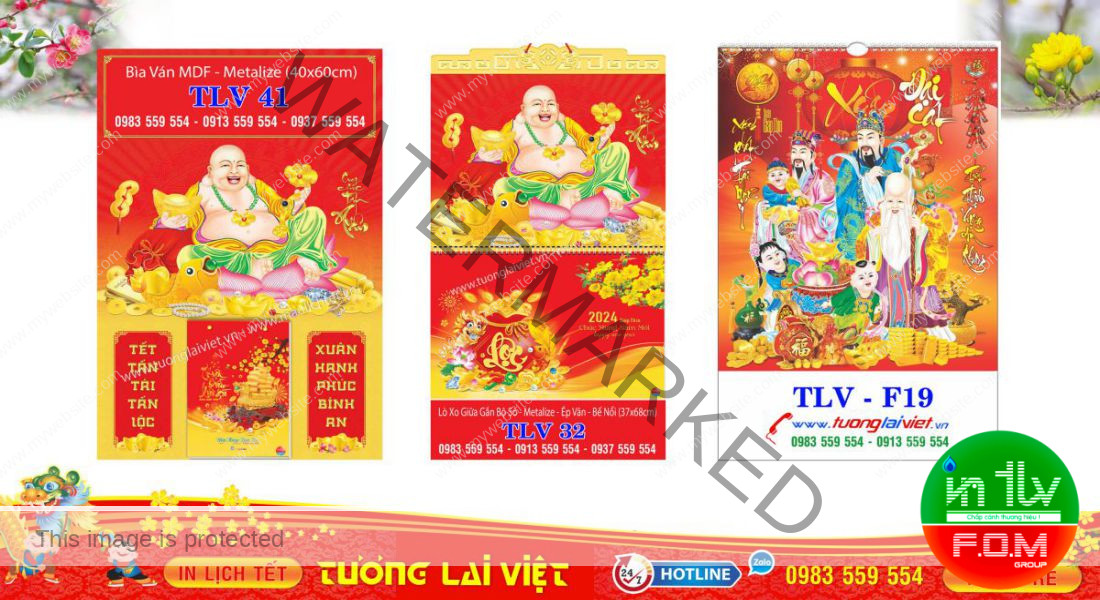 Mẫu Lịch Tết Phật Di Lạc