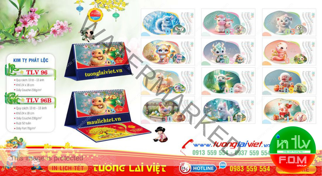 Mẫu Lịch Tết Để Bàn 2026